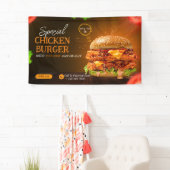 Burger fastfood barbecue Hamburger party schattig Spandoek (Insitu)