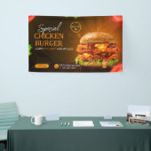 Burger fastfood barbecue Hamburger party schattig Spandoek (Beurs)