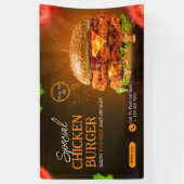 Burger fastfood barbecue Hamburger party schattig Spandoek (Verticaal)