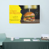 Burger fastfood barbecue Hamburger party schattig Spandoek (Beurs)
