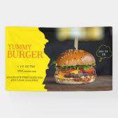 Burger fastfood barbecue Hamburger party schattig Spandoek (Horizontaal)