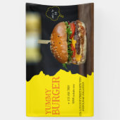 Burger fastfood barbecue Hamburger party schattig Spandoek (Verticaal)