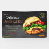 Burger fastfood menu barbecue Hamburger schattig Spandoek (Horizontaal)