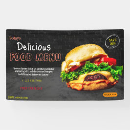 Burger fastfood menu barbecue Hamburger schattig Spandoek