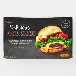 Burger fastfood menu barbecue Hamburger schattig Spandoek