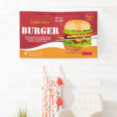 Burger fastfood menu barbecue Hamburger schattig Spandoek (Insitu)