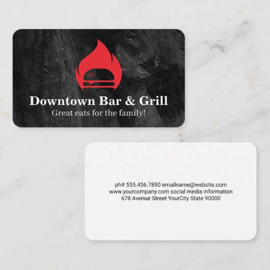 Burger Flame Fire | Restaurant Visitekaartje (Voorkant / Achterkant)