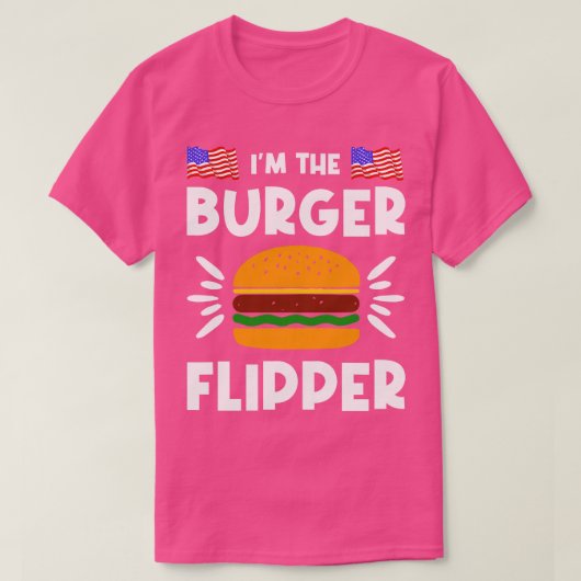 Burger Flipper American Hamburger Lover T-shirt (Design voorkant)