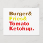 Burger & Fries & Tomato Ketchup. Briefkaart (Voorkant)
