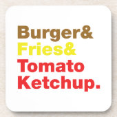 Burger & Fries & Tomato Ketchup. Drankjes Onderzetter (Voorkant)