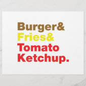 Burger & Fries & Tomato Ketchup. Flyer (Voorkant)