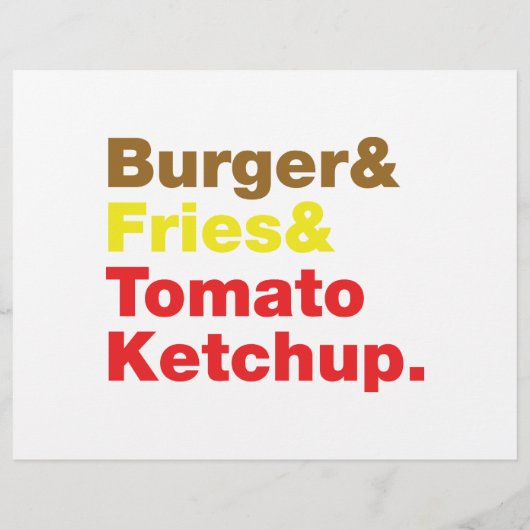 Burger & Fries & Tomato Ketchup. Flyer (Achterkant)