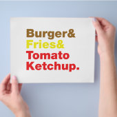 Burger & Fries & Tomato Ketchup. Flyer (Hand)