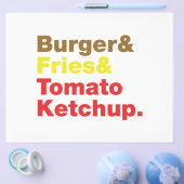 Burger & Fries & Tomato Ketchup. Flyer (Enkel)