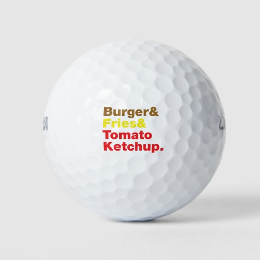 Burger & Fries & Tomato Ketchup. Golfballen (Voorkant)
