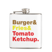 Burger & Fries & Tomato Ketchup. Heupfles (Voorkant)