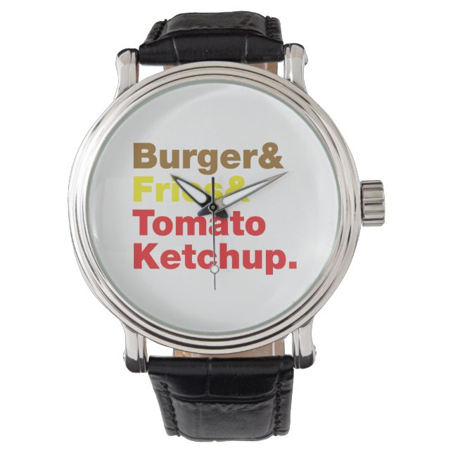 Burger & Fries & Tomato Ketchup. Horloge (Voorkant)