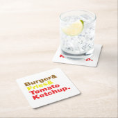 Burger & Fries & Tomato Ketchup. Kartonnen Onderzetters (Insitu)