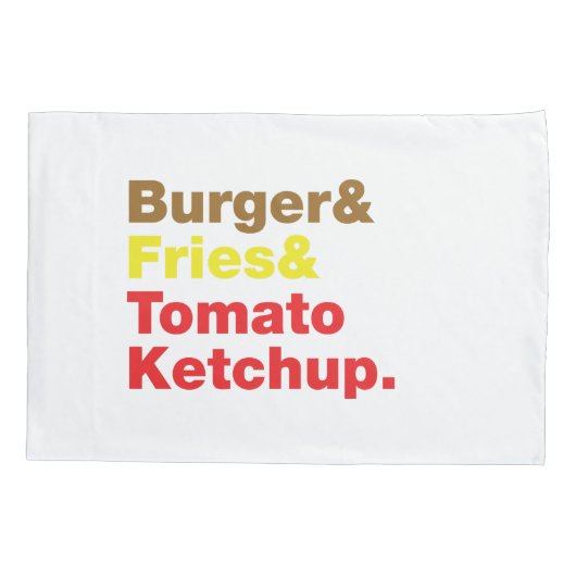 Burger & Fries & Tomato Ketchup. Kussensloop (Achterkant)