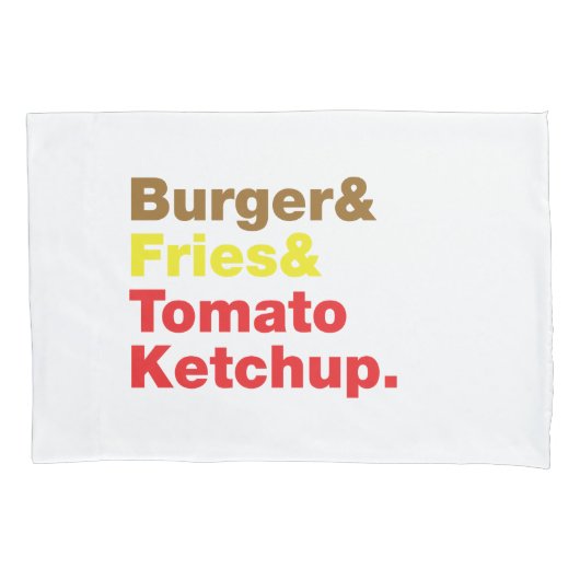 Burger & Fries & Tomato Ketchup. Kussensloop (Voorkant)