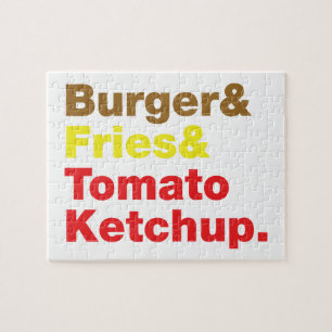 Burger & Fries & Tomato Ketchup. Legpuzzel