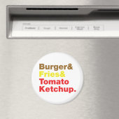 Burger & Fries & Tomato Ketchup. Magneet (Insitu (Vaatwasser))