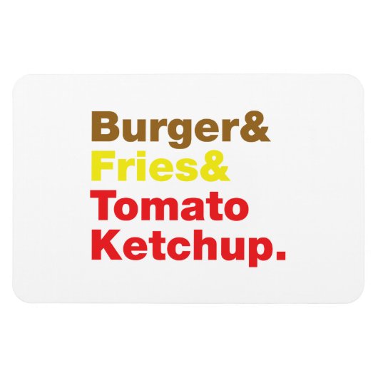 Burger & Fries & Tomato Ketchup. Magneet (Horizontaal)