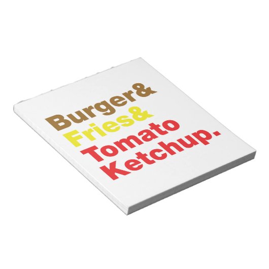 Burger & Fries & Tomato Ketchup. Notitieblok (Schuin)