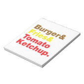 Burger & Fries & Tomato Ketchup. Notitieblok (Linkerzijde)