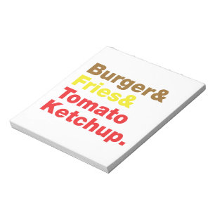 Burger & Fries & Tomato Ketchup. Notitieblok