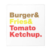 Burger & Fries & Tomato Ketchup. Notitieblok (Voorkant)