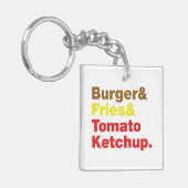 Burger & Fries & Tomato Ketchup. Sleutelhanger (Voorkant Links)