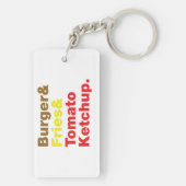 Burger & Fries & Tomato Ketchup. Sleutelhanger (achterkant)