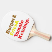 Burger & Fries & Tomato Ketchup. Tafeltennisbatje (Zijkant)