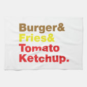 Burger & Fries & Tomato Ketchup. Theedoek (Horizontaal)