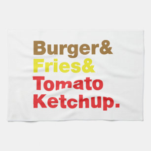 Burger & Fries & Tomato Ketchup. Theedoek
