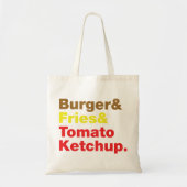 Burger & Fries & Tomato Ketchup. Tote Bag (Voorkant)