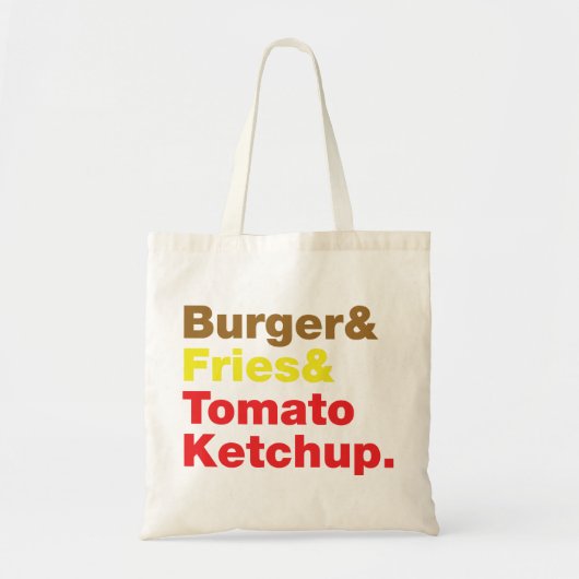 Burger & Fries & Tomato Ketchup. Tote Bag (Voorkant)