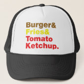 Burger & Fries & Tomato Ketchup. Trucker Pet (Voorkant)