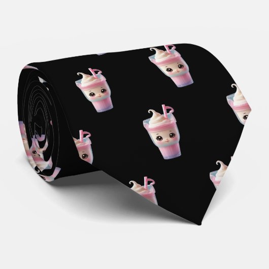 Burger friet milkshake chibi stropdas (Opgerold)