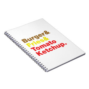Burger & Frites & Tomatenketchup. Notitieboek