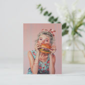 Burger Girl Briefkaart (Staand voorkant)