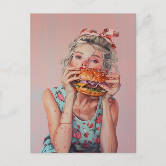 Burger Girl Briefkaart (Voorkant)