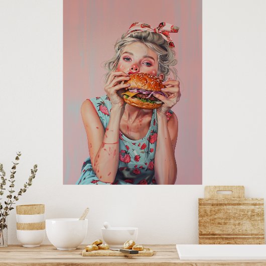 Burger Girl Poster (Keuken)