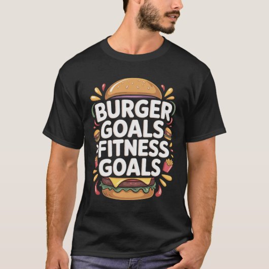 Burger Goals Fitness Goals Typography T-shirt (Voorkant)
