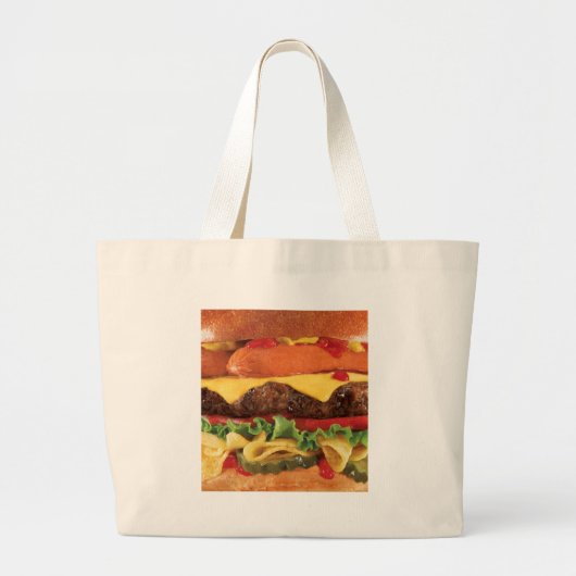 burger grote tote bag (Voorkant)