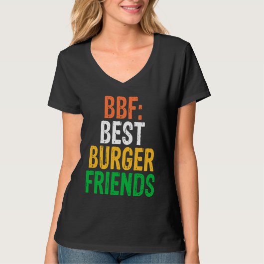 Burger Hamburger BBF Best Burger Friends T-shirt (Voorkant)
