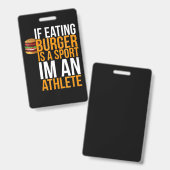 Burger Hamburger BBQ Humor Funny Pun Gift Idea Badge (Voor- en achterkant)