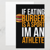 Burger Hamburger BBQ Humor Funny Pun Gift Idea Briefpapier (Voorkant / Achterkant)