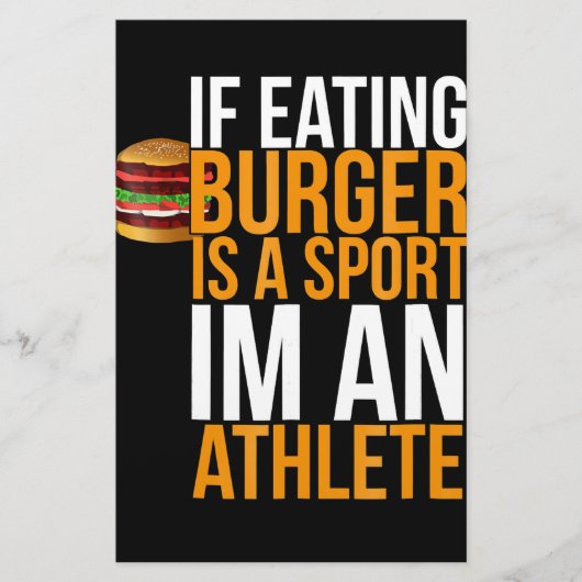 Burger Hamburger BBQ Humor Funny Pun Gift Idea Briefpapier (Voorkant)